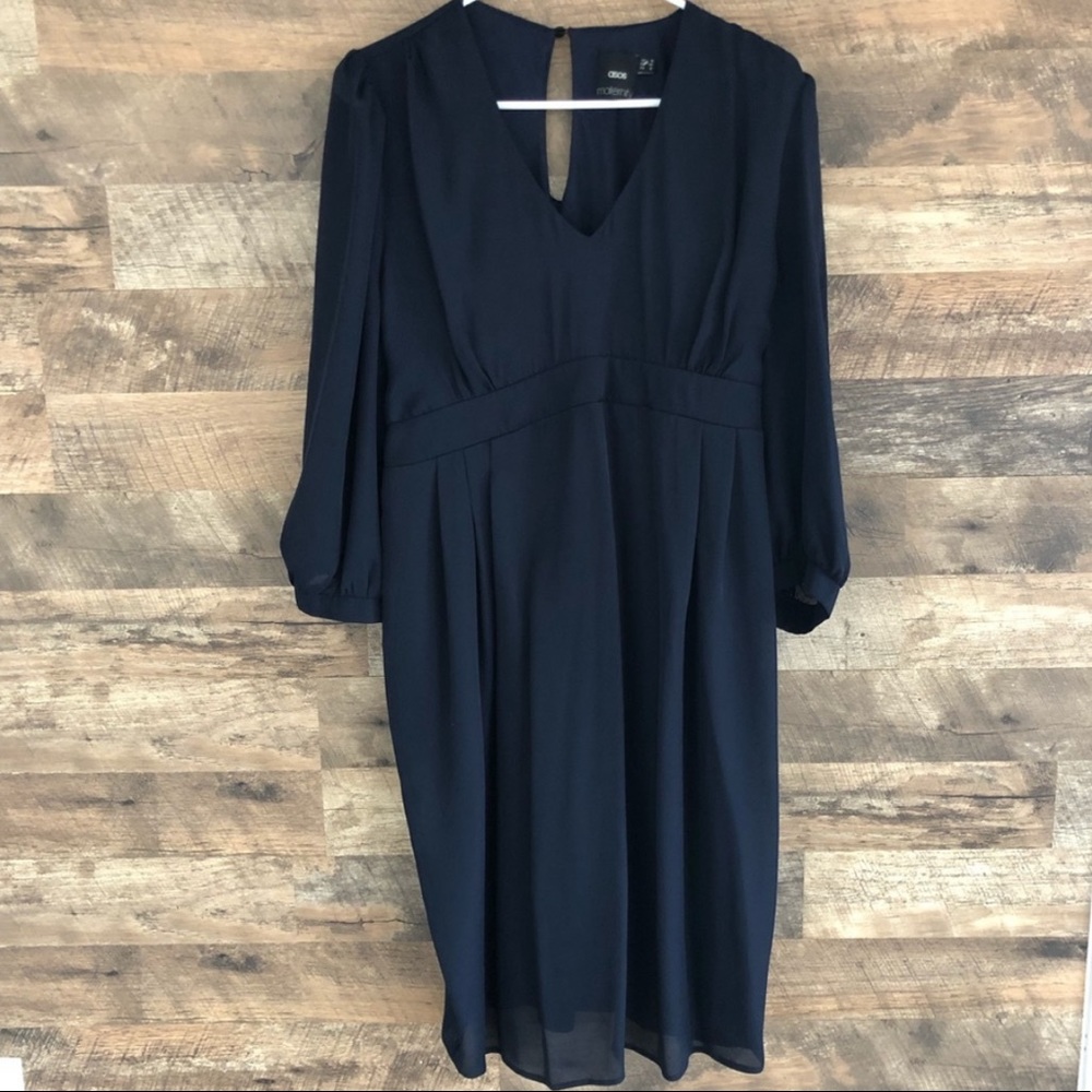 12 ASOS Maternity Navy Blue Dress